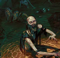 zombies emergiendo de un charco de agua