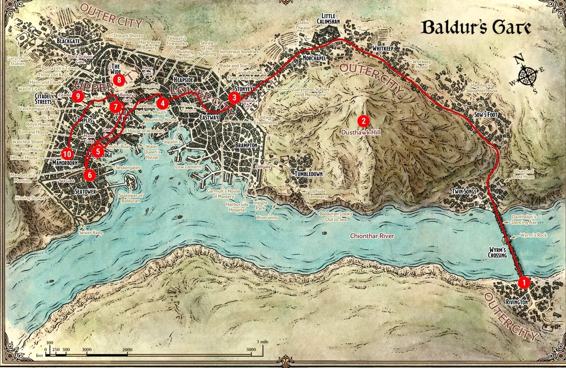 Un mapa de Baldur's Gate