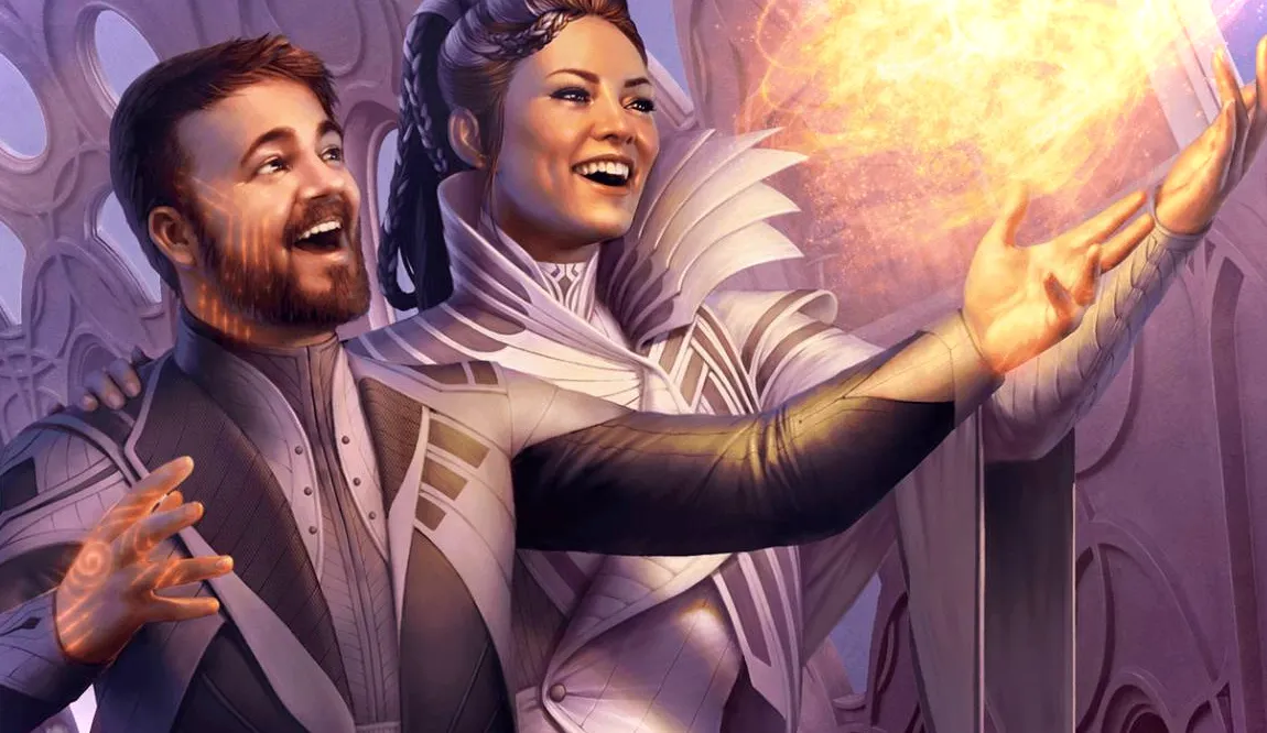 Dos bardos conjurando fuego para complementar su actuación.