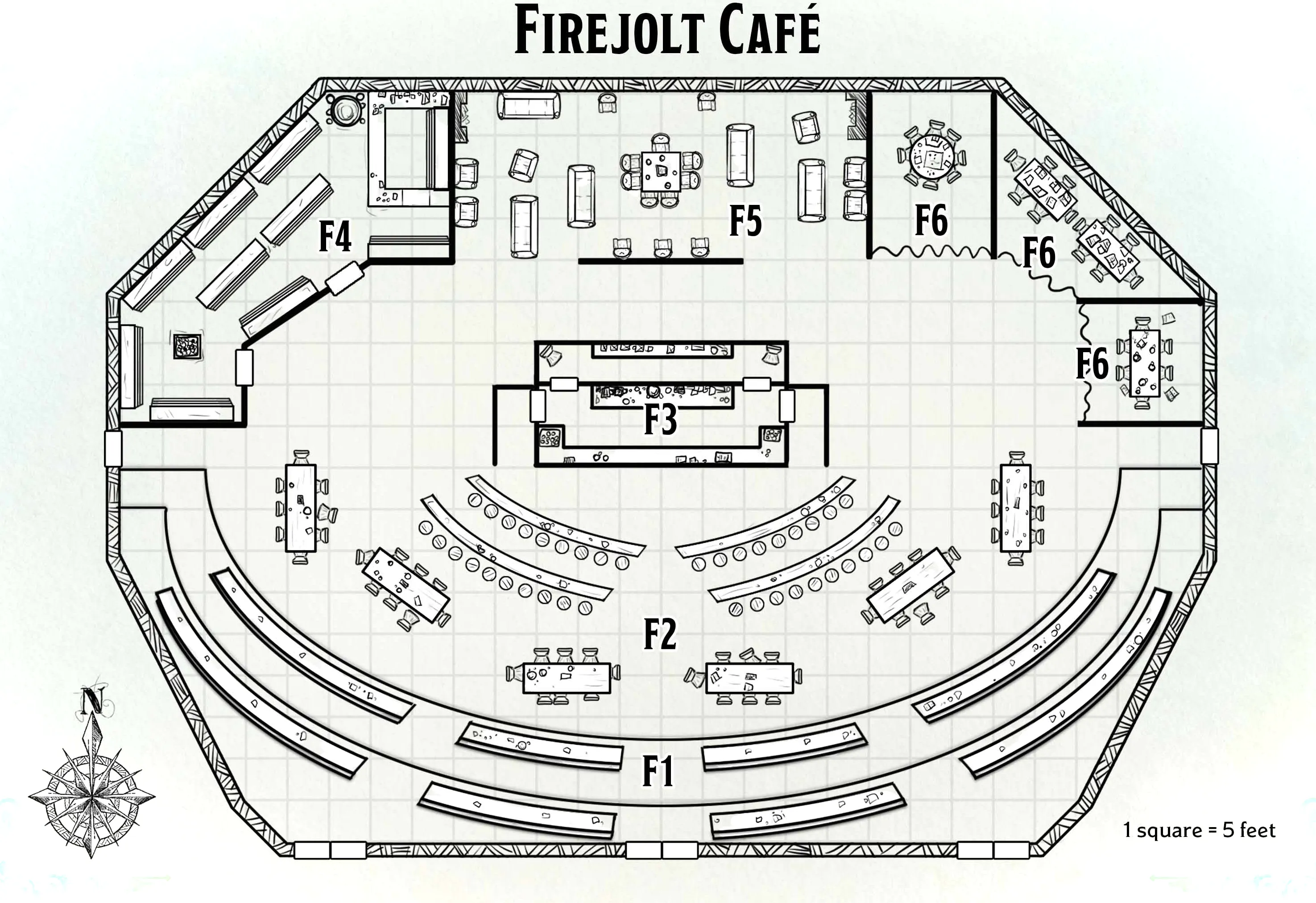 Mapa de Firejolt Café de Strixhaven: un plan de estudios del caos