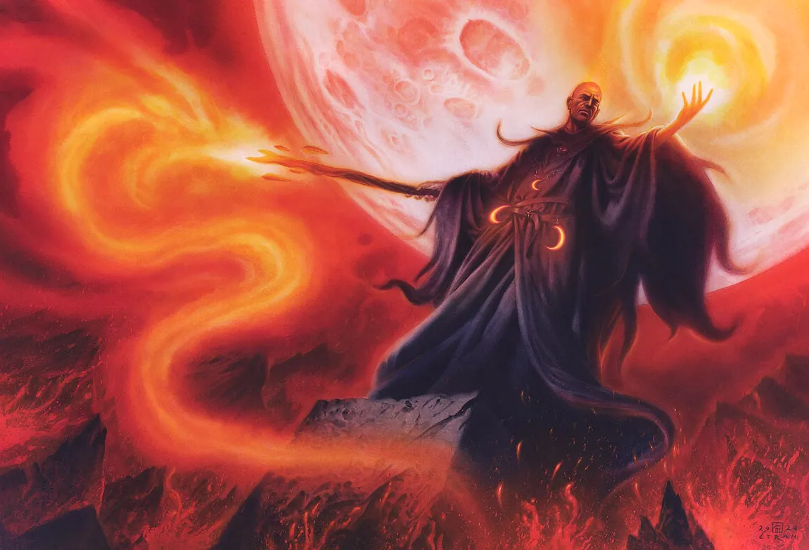 Un hechicero lunar que canaliza el poder de la luna roja de Krynn.