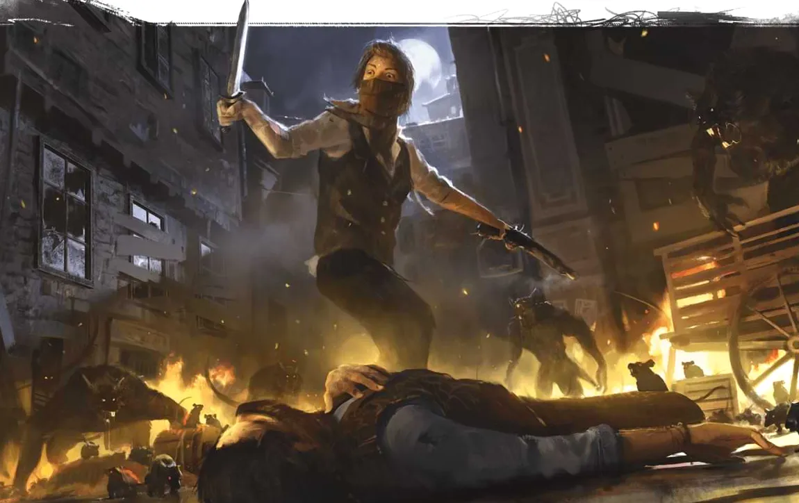 Pistolero en el arte Richemulot de la Guía de Van Richten para Ravenloft