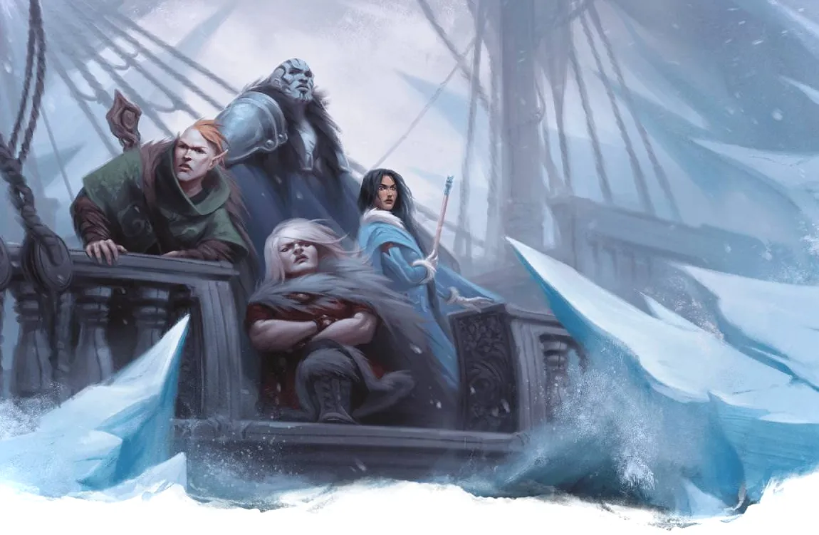 Un grupo de aventureros que llega a un destino helado a bordo de un velero.